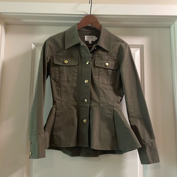 Frame Denim women’s jacket in khaki - Picture 1 of 3